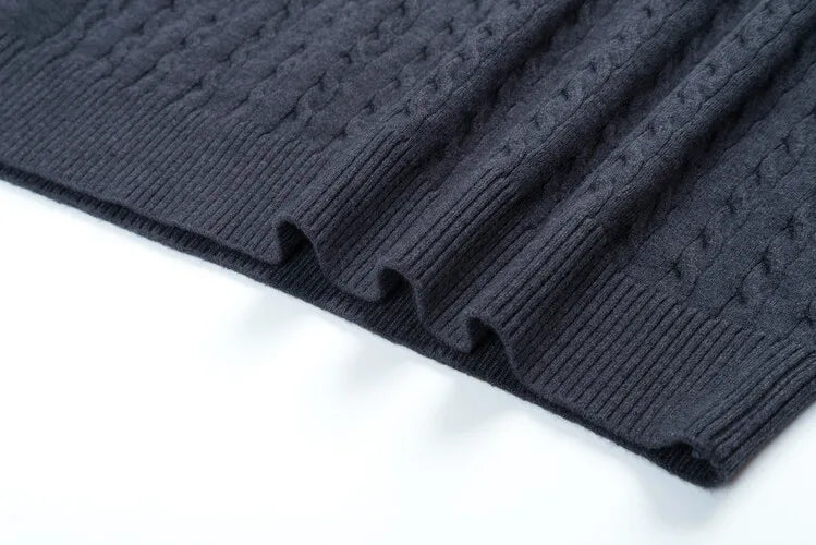 Old Money Twisted Knit Long Sleeve Polo Shirt